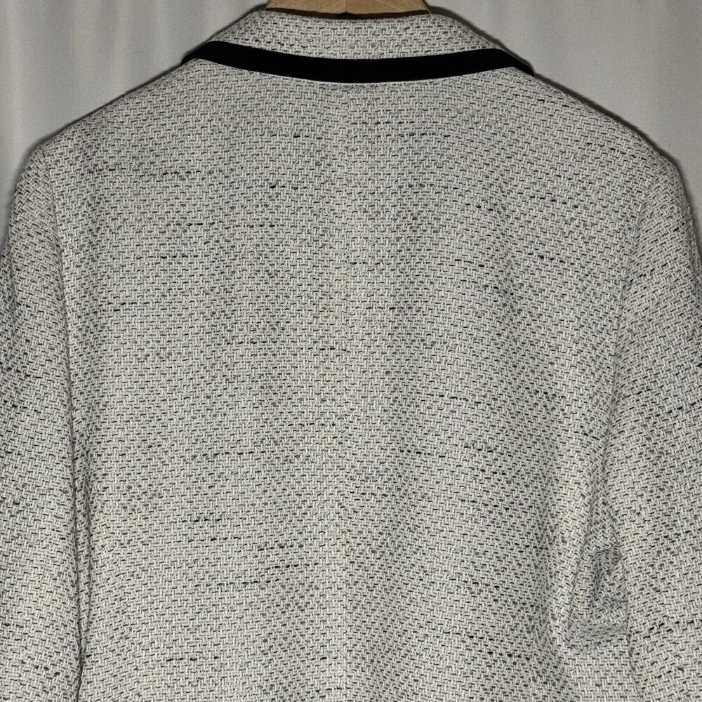 Kasper Tweed Contrast Black White 3 Button Women's Blazer Jacket Plus Size 18 - Picture 11 of 16